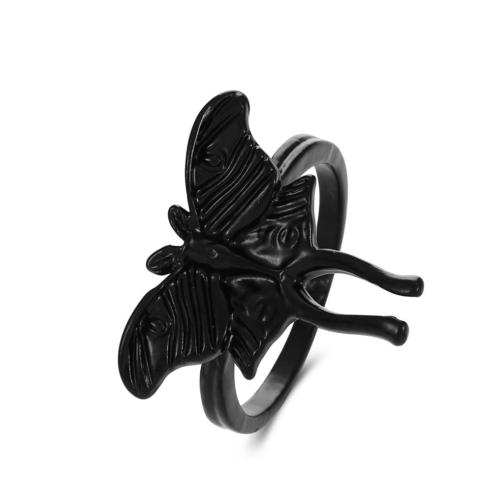 Women's & Men's Vintage Bohemian Personality Fashion Moth Punk Hip Hop Ring