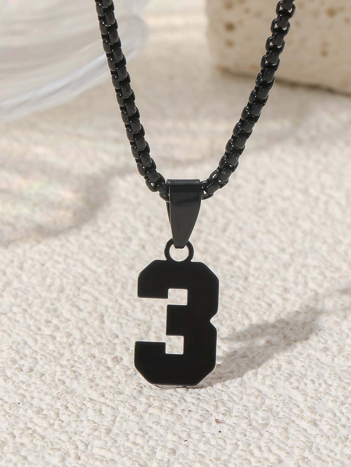Fashion Stainless Steel Double-sided Digital Male Female Personality Hip Hop Necklaces
