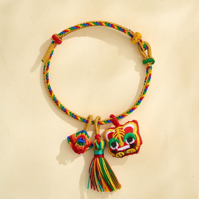 Dragon Boat Festival Colorful Rope Carrying Strap Handmade Braided Adult Bracelet