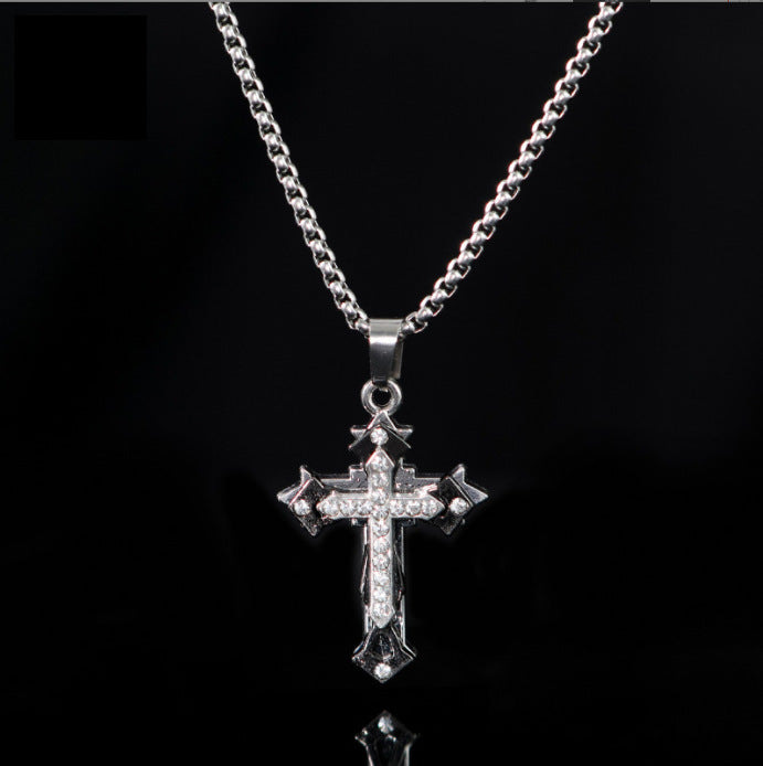 Boy's Trendy Diamond Cross Hip Hop Necklaces