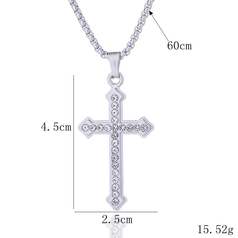 Cross Titanium Steel Light Luxury Minority Male Hip Hop Couple Pendants