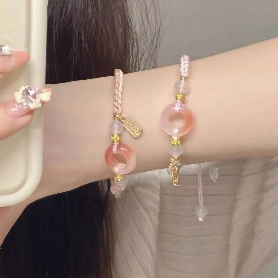 Blossom Color Matching Couple Safety Joy Carrying Strap Handmade Good-looking Bracelet