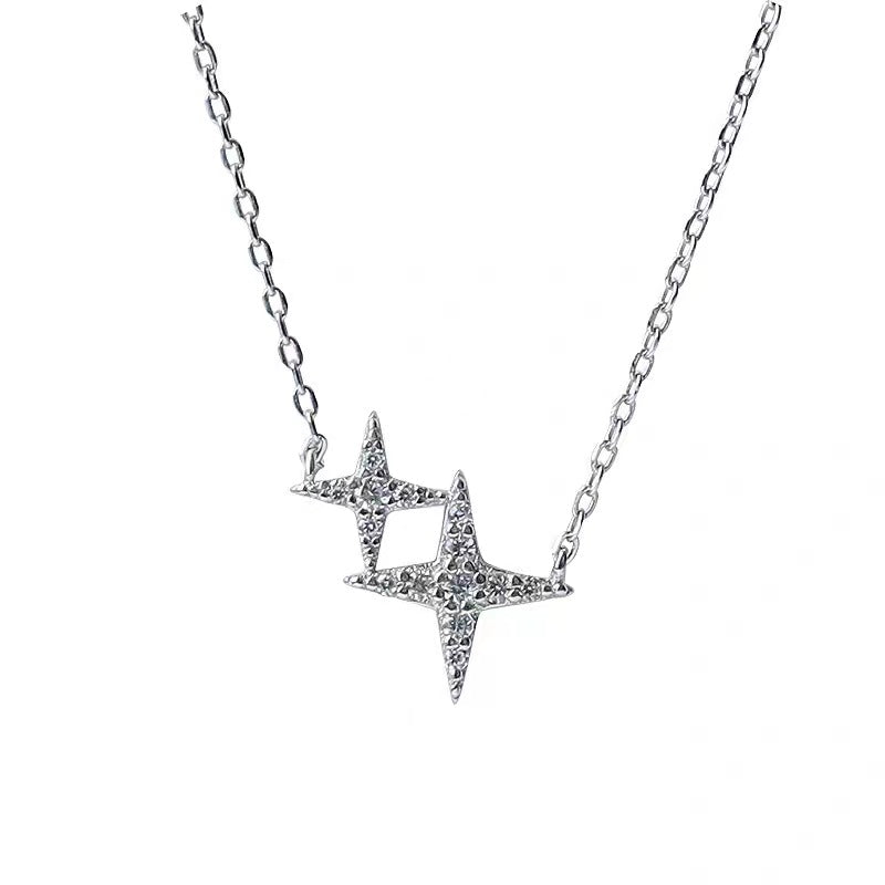 Four Stars Female Light Luxury Minority Design Sense Clavicle Chain Necklace