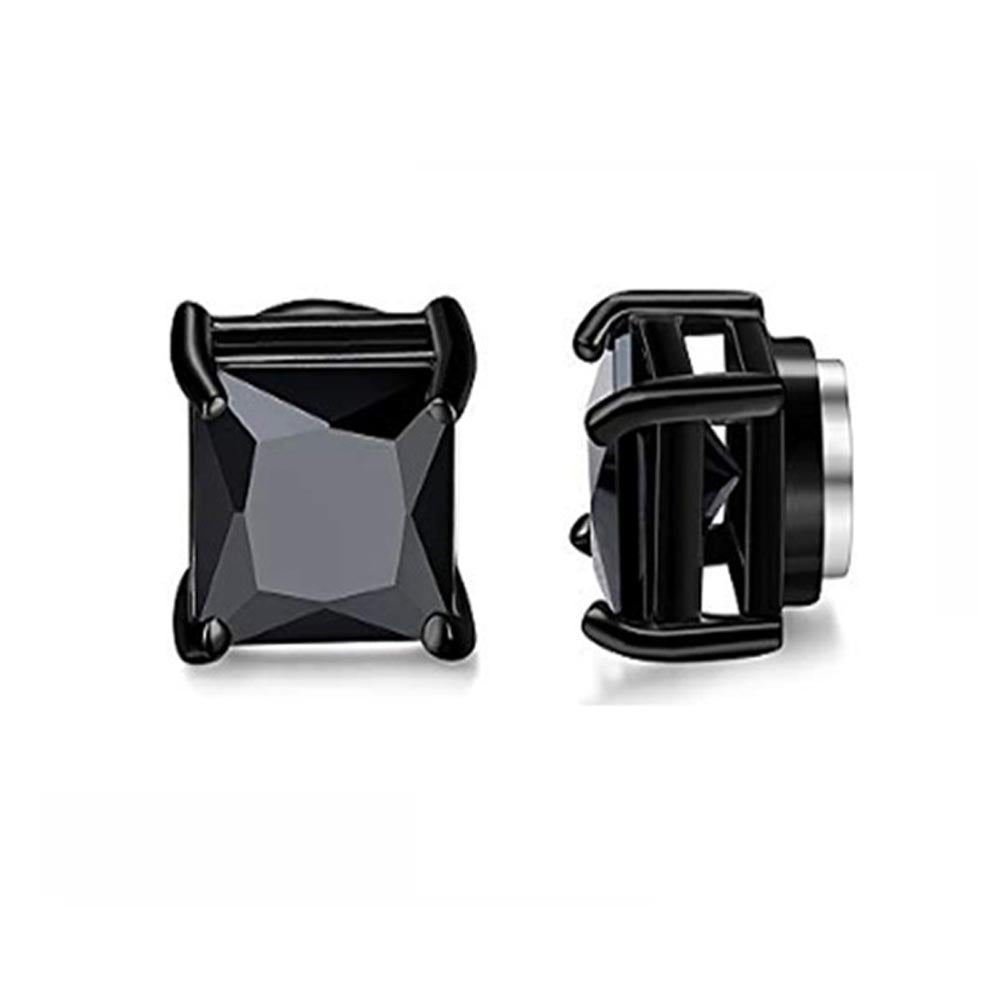 Men's Stainless Steel Zircon Magnet Black White Rings
