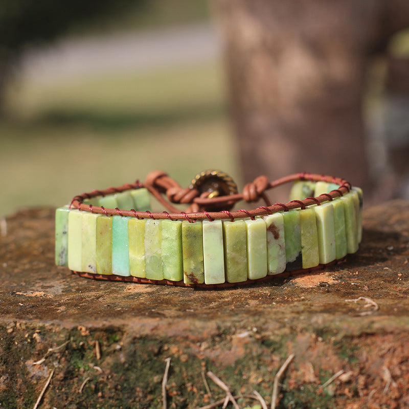 Bohemian Style Natural Stone Lan Di Royal Vintage Hand-woven Bracelet