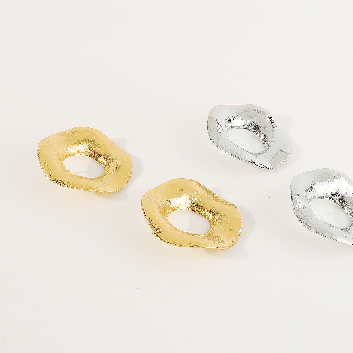 Large Circle Creative Alloy Irregular Geometric Frosty Earrings