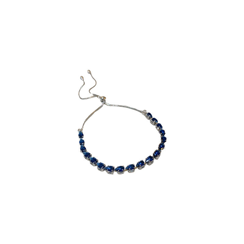 Women's Blue Water Drop Zircon Graceful Personality Fashion Bracelets
