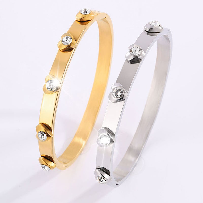 Raised Heart Shape With Diamond Light Luxury High-grade Bracelets