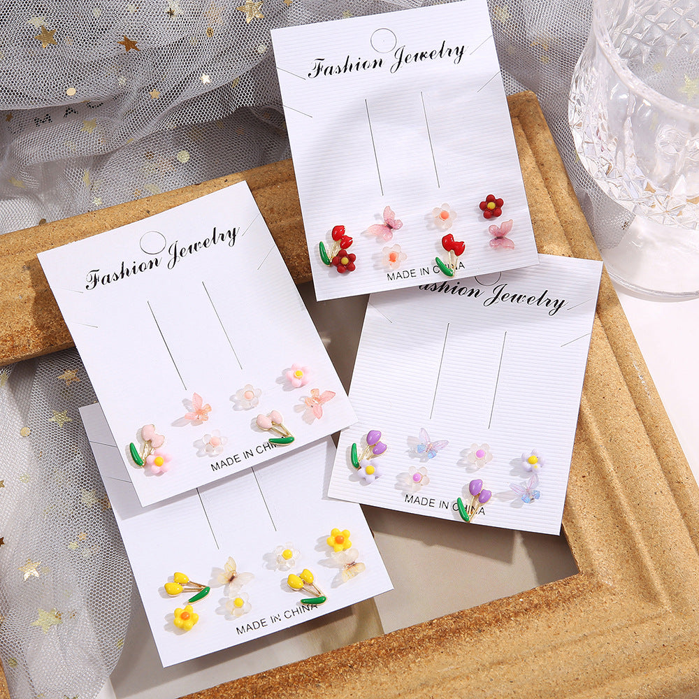 Sweet Fresh Niche Design Fruit Color Winter Stud Earrings