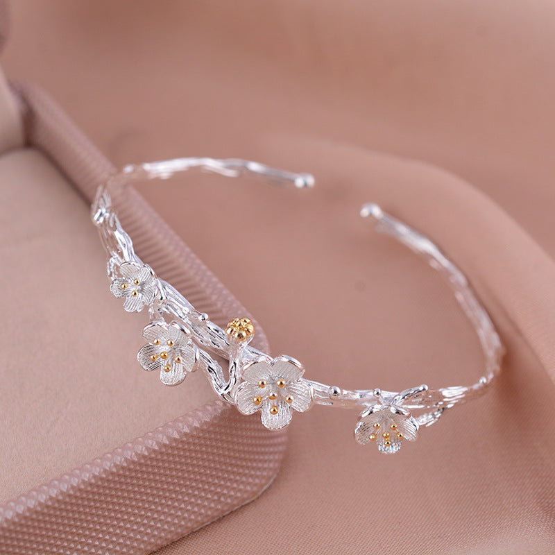 Spanner Female Summer Simple Mori Style Fresh Peach Blossom Fashion Bracelet