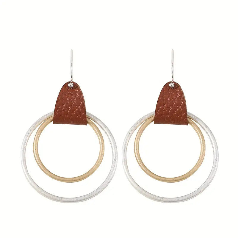 Women's Bohemian Style Vintage Geometric Ear Water Drop Metal Alloy Stud Earrings
