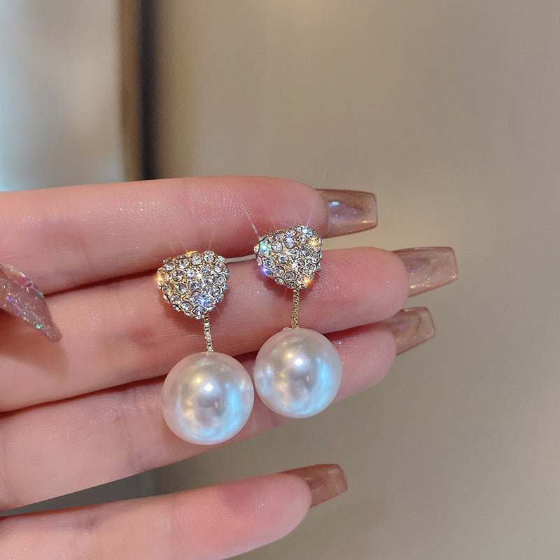 For Pearl Diamond Love Heart Sier Trendy Rings