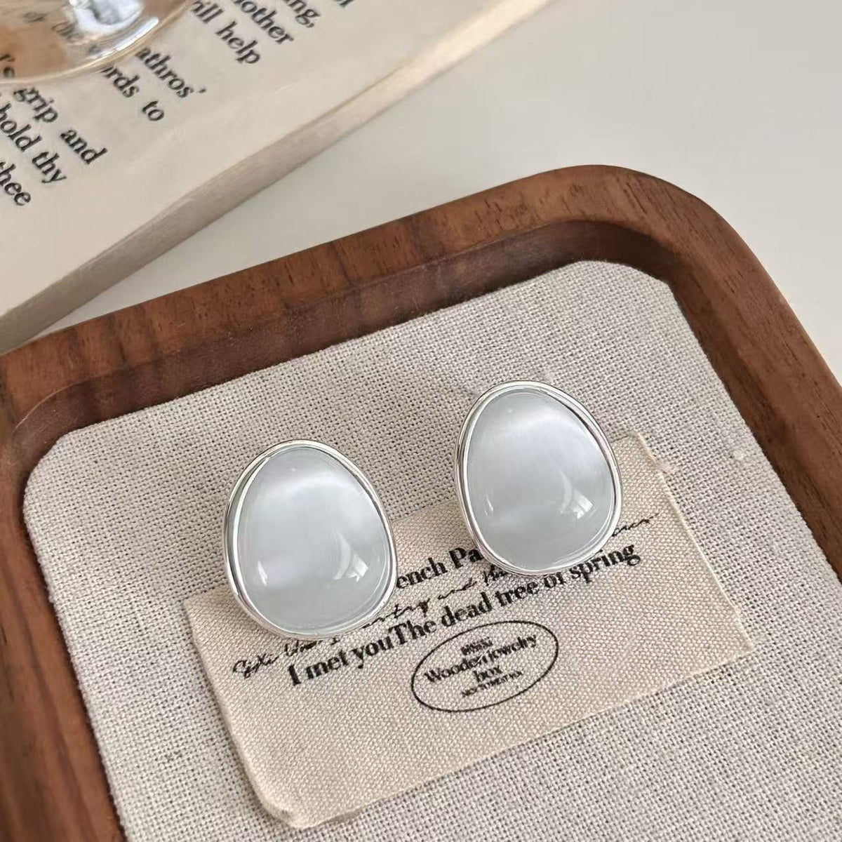 Elegant Ear Opal Oval Drop-shaped Daily Rings