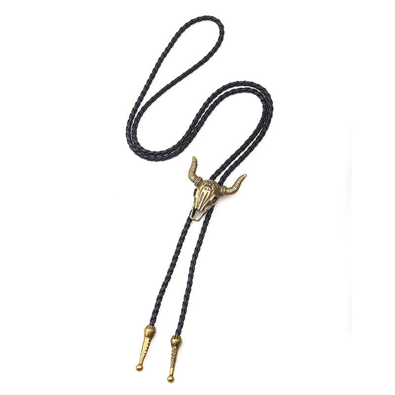 Men's Long Leather Cow Head Fashion Vintage Necklaces