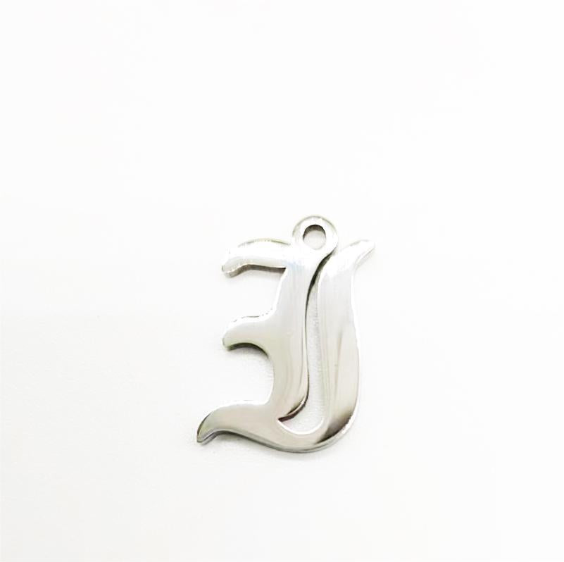 Titanium Steel Retro Alphabet Outer Hole Round Artistic Pendant