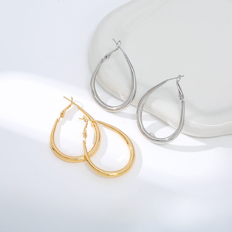 Geometric Trend Oval Ear Fashion Simple Half Summer Personalized Cold Rings