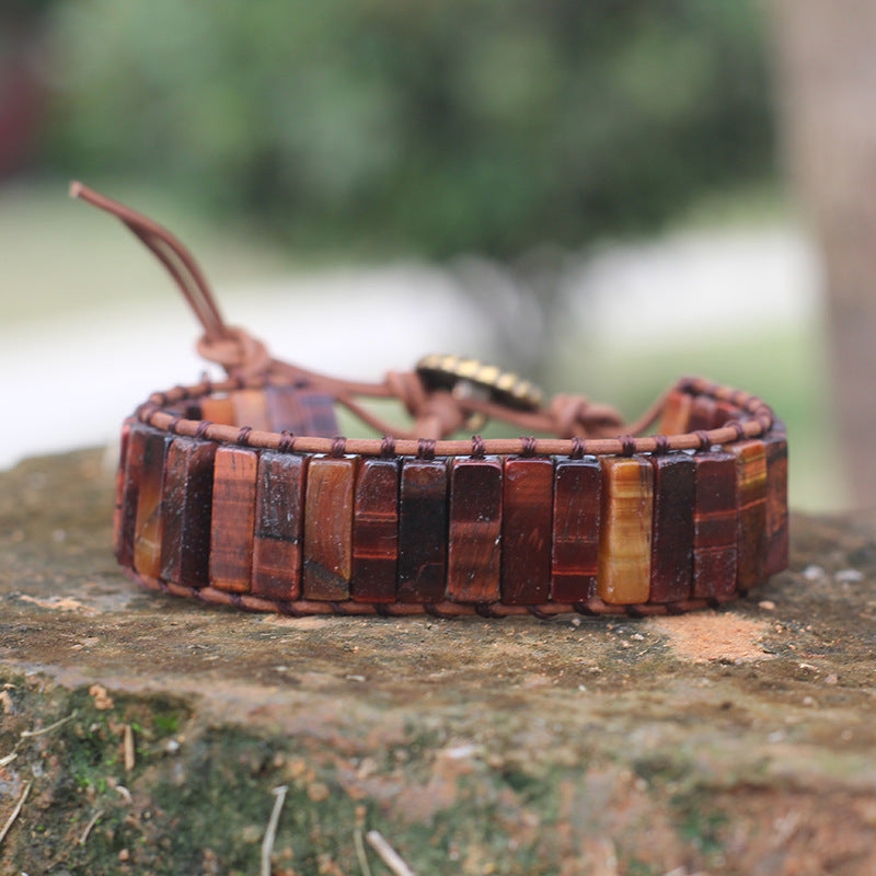 Bohemian Style Natural Stone Lan Di Royal Vintage Hand-woven Bracelet
