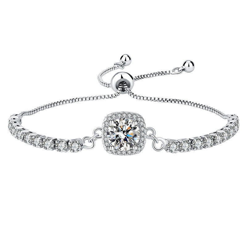 Bag Round Four-leaf Clover Adjustable Rhinestone Zircon Female Bracelet