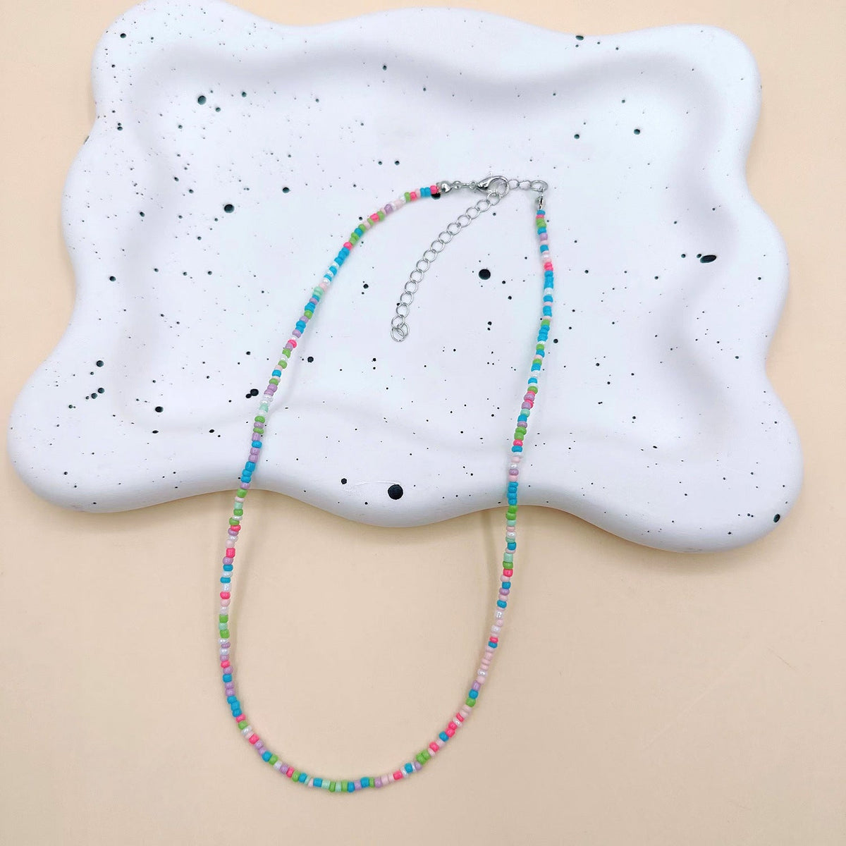 Women's Korean Colorful Beaded Bead Elegant Rainbow Necklaces