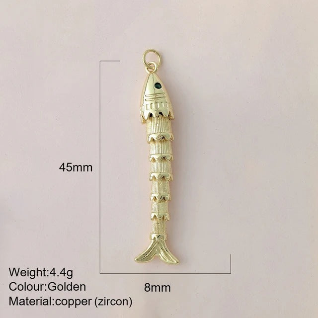 Color Enamel Fish Copper Drop Oil Pendant