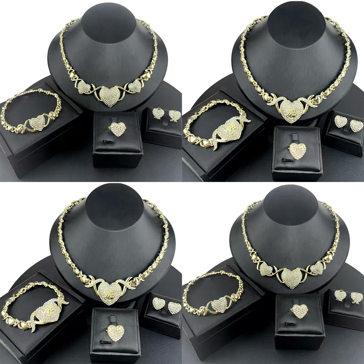 Innovative Slouchy Trendy Versatile Popular Heart-shaped Jewelry Set