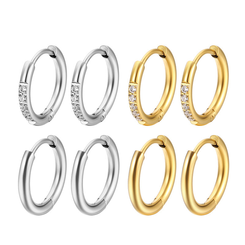 Coil Stainless Steel Titanium Ear Clip Earrings