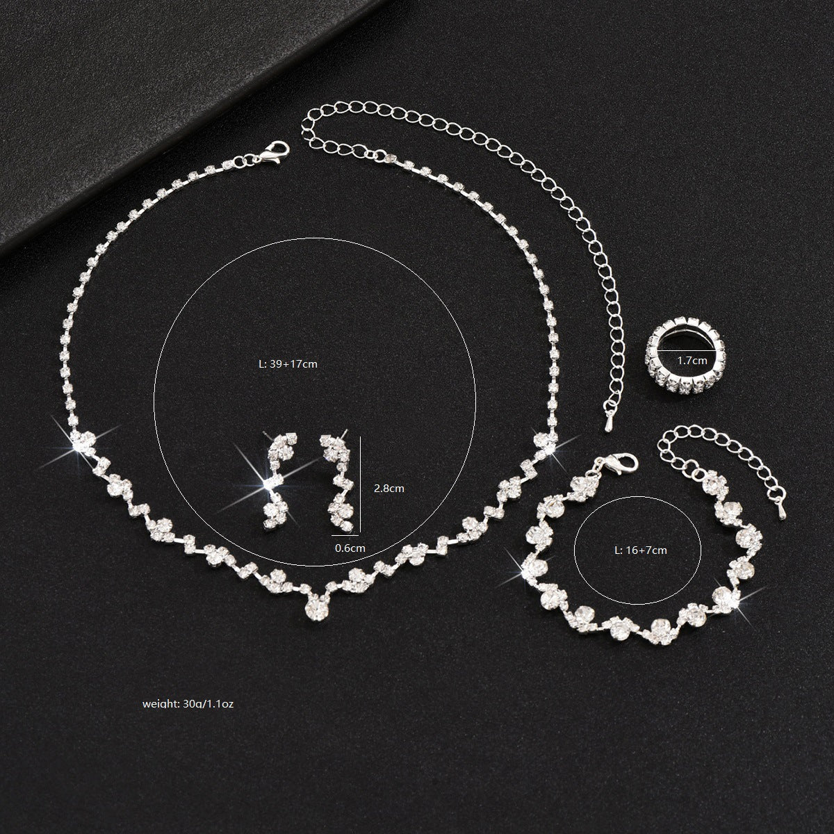 Women's Simple Diamond Bride Bridesmaid For Earrings