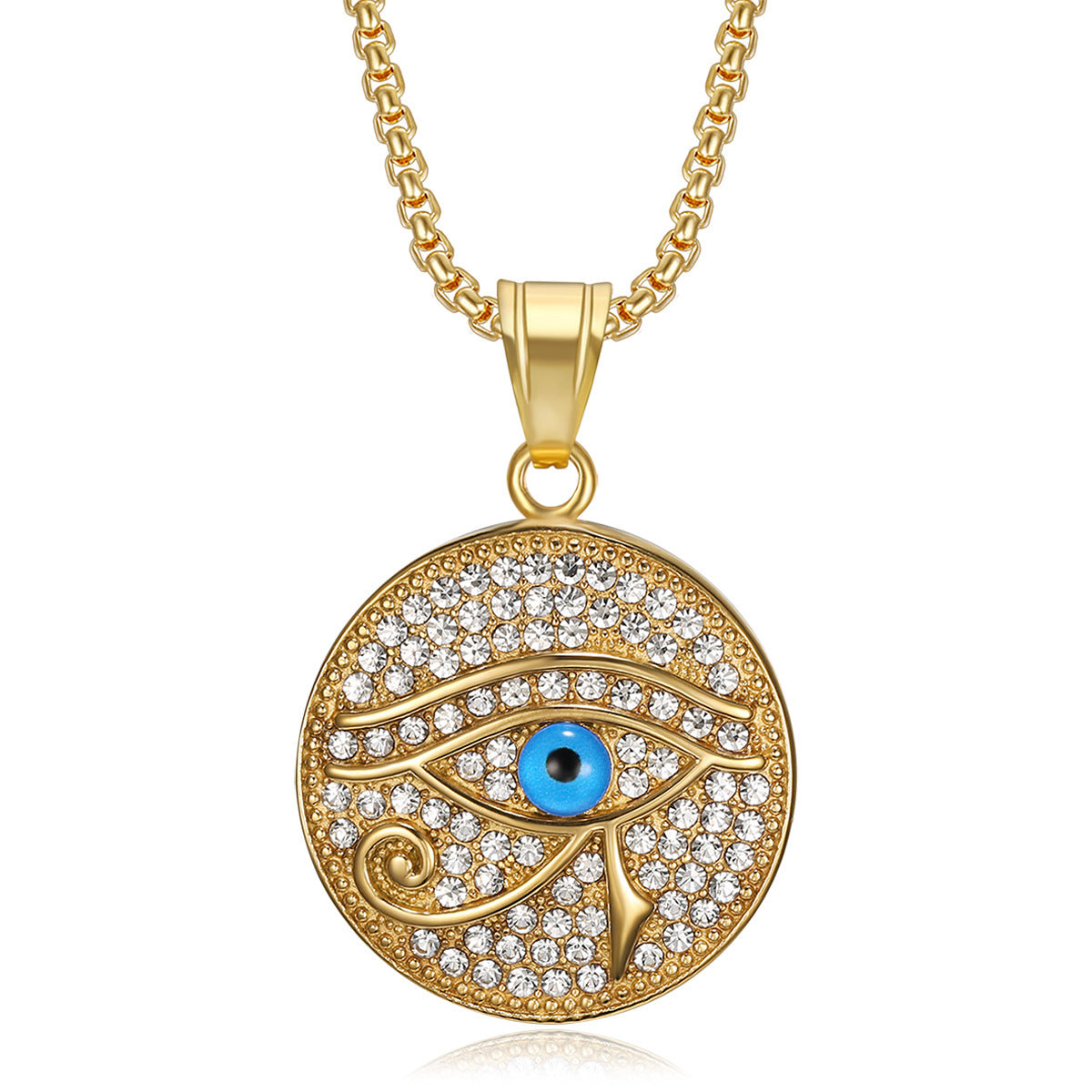 Titanium Steel Gold-plated Diamond Eye Of Pendants