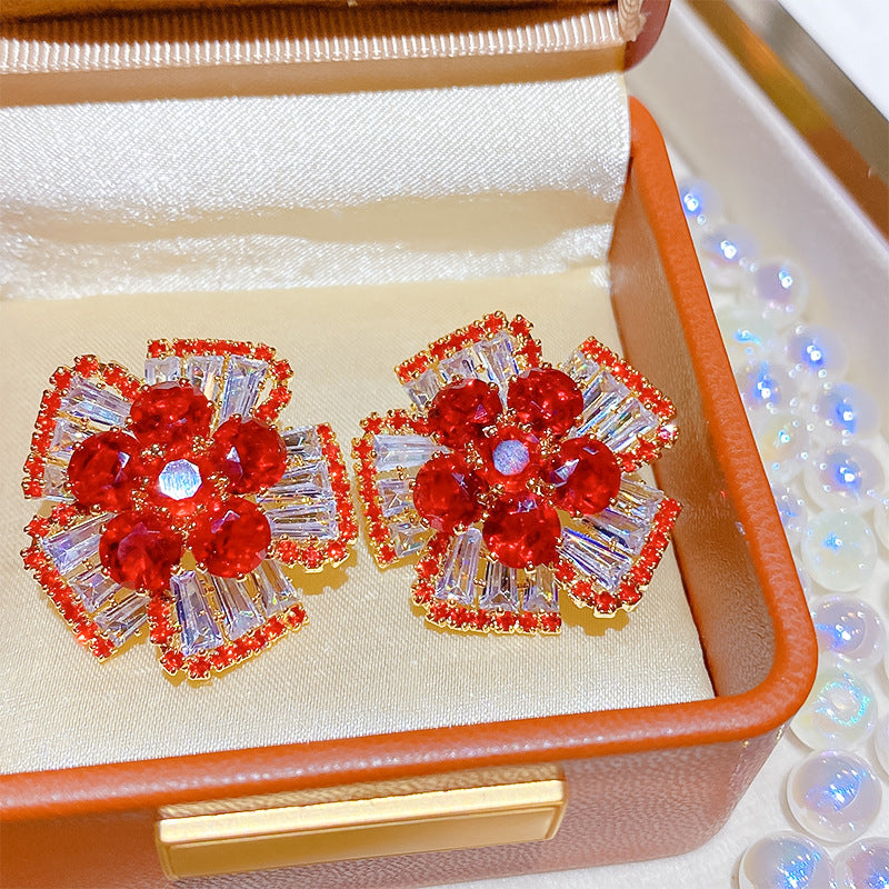 Flower Collection Real Gold Plating Quality Sweet Earrings