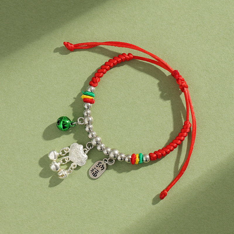 Dragon Boat Festival Hand-woven Fu Lock Red Rope Bracelets