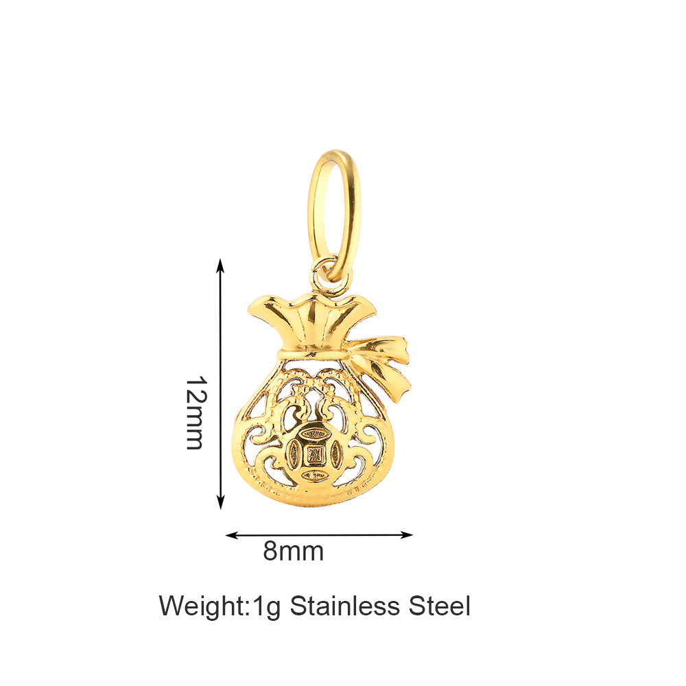 Vacuum Plating White Zirconium Four-leaf Clover Purse More Than Asterism Pendant