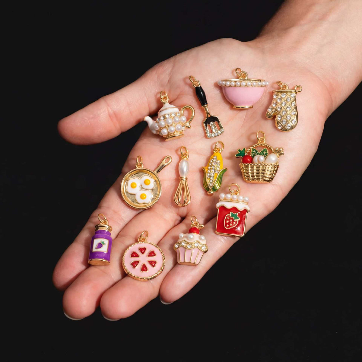 Series Fried Egg Dripping Oil Painted Pendants