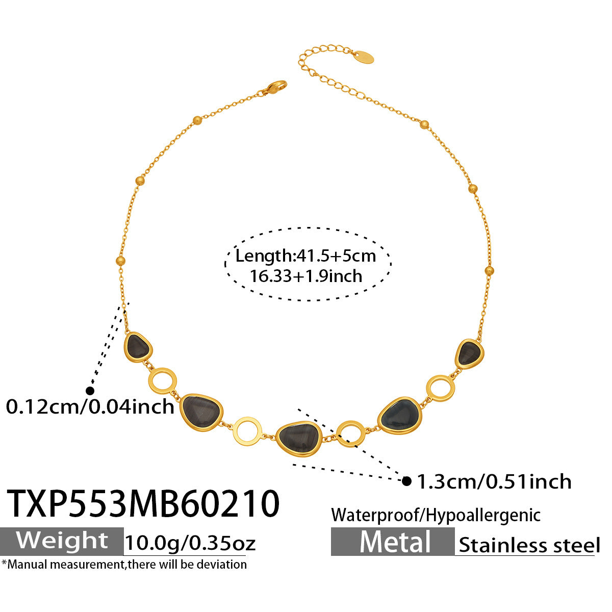 Li Light Luxury Oval Opal Stainless Steel Jewelry Set