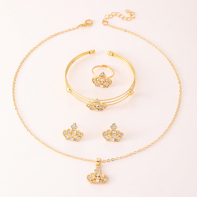 Fashion Retro Crown Temperamental Minority High-grade Jewelry Set