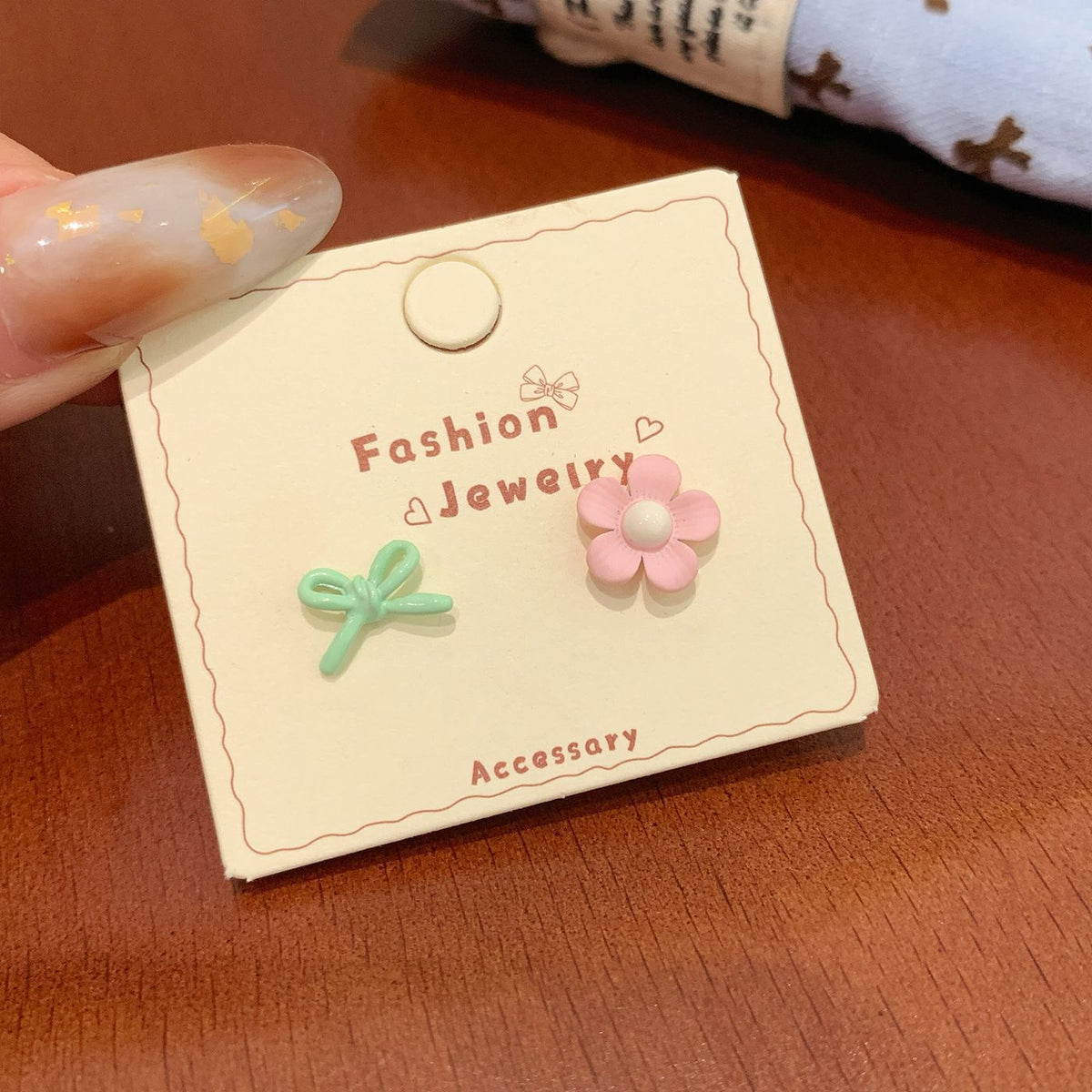 Colorful Fruit Cat Female Sier Needle Cartoon Cute Sweet Design Rings