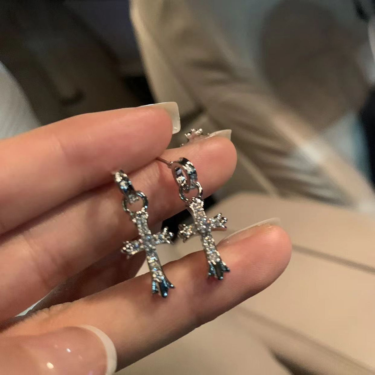 Zircon Cross Female Design High-grade Small Rings