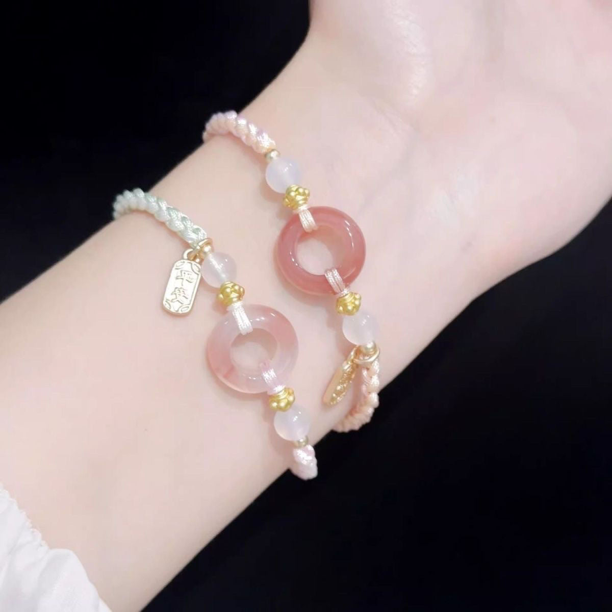 Blossom Color Matching Couple Safety Joy Carrying Strap Handmade Good-looking Bracelet