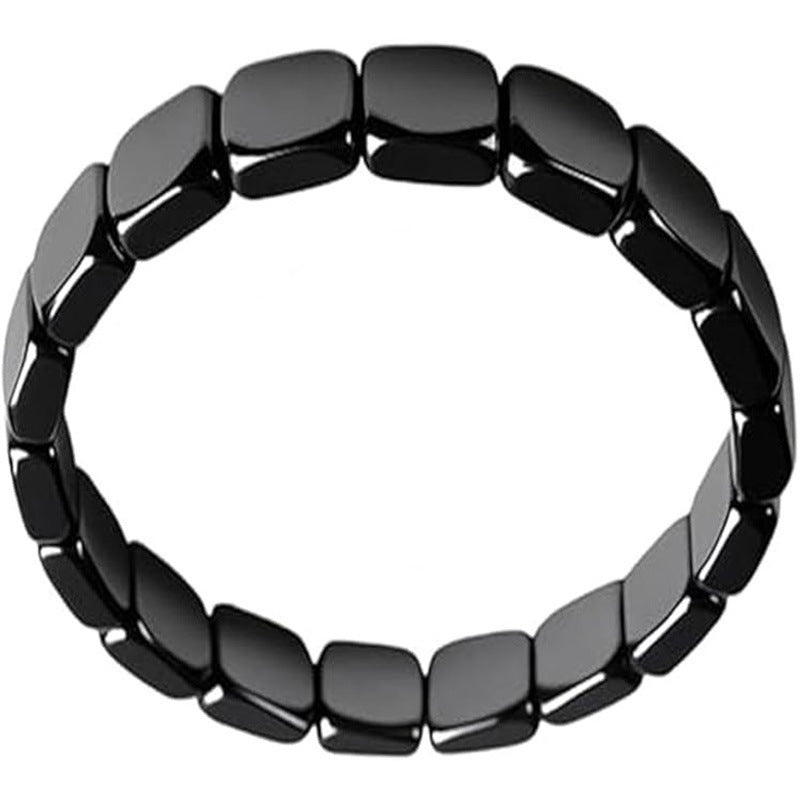 Women's & Men's Hematite Haematite Stretch Square Beaded Fashion Bracelet