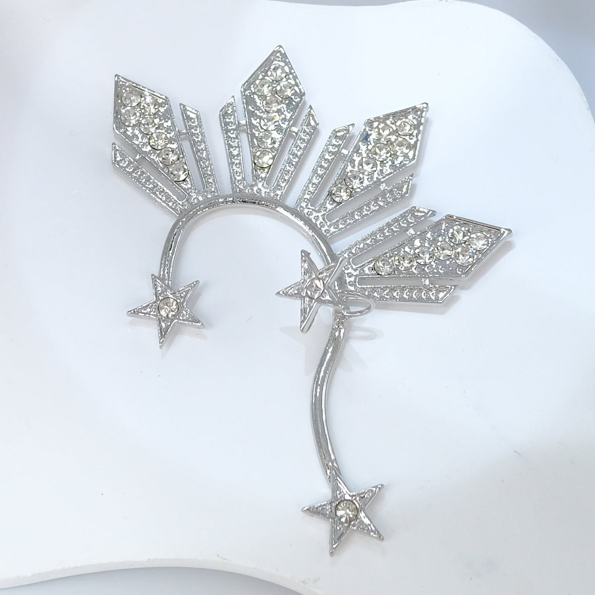 Grandeur Personality Creative Diamond Golden Five-pointed Ear Clip