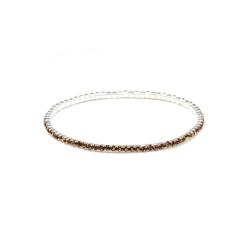 Rhinestone Stretch Bridal Korean Single Row Bracelet