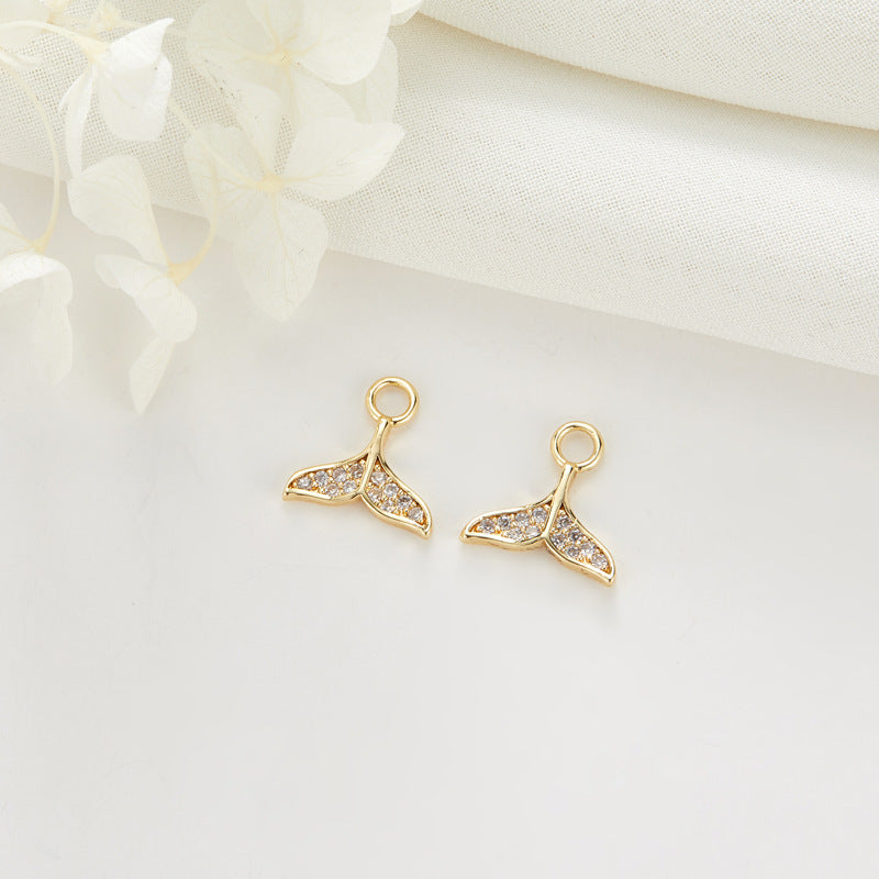 Ear Clip Small Zircon Rainbow Fishtail Lightning Unique Pendant