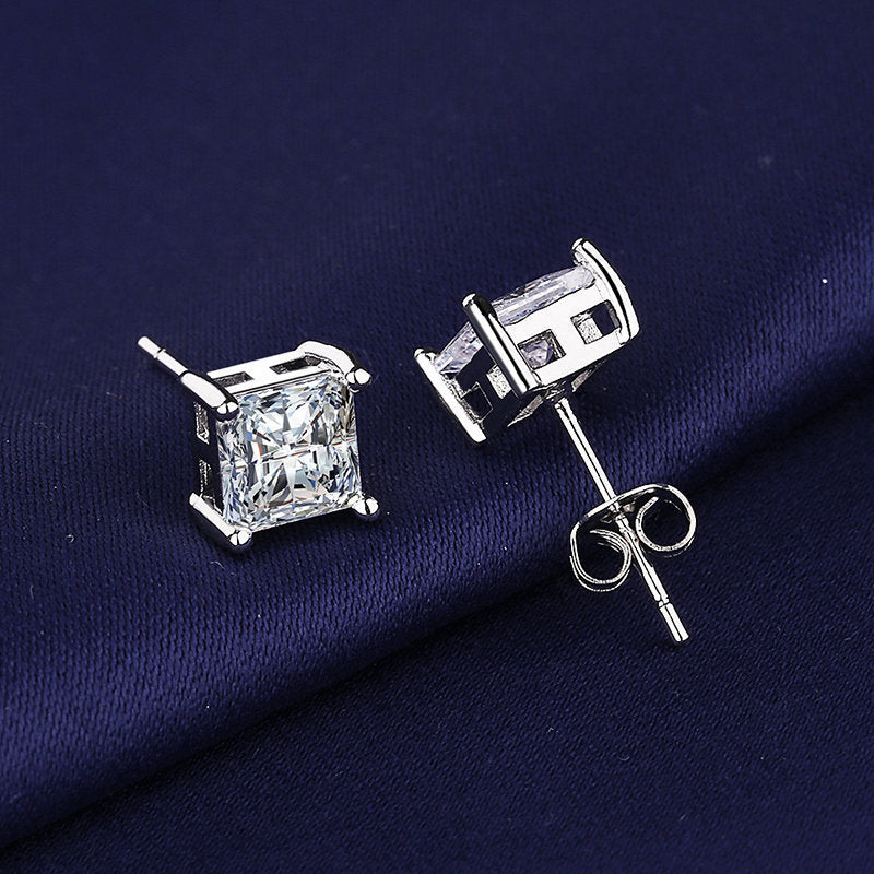 Women's Zircon Simple Temperament Geometric Square For Rings