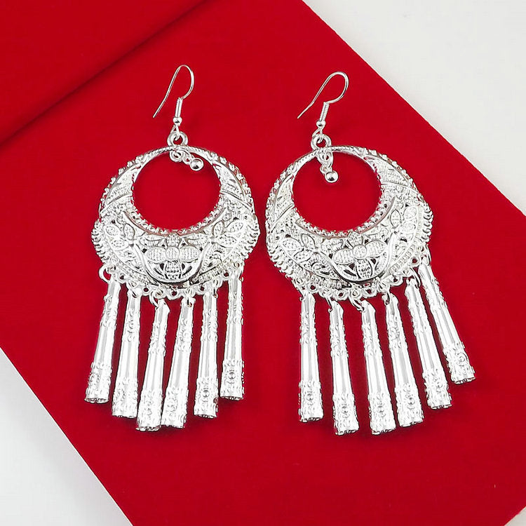 Women's Tibetan Sier Miao Eardrops Classical Ethnic Style Earrings