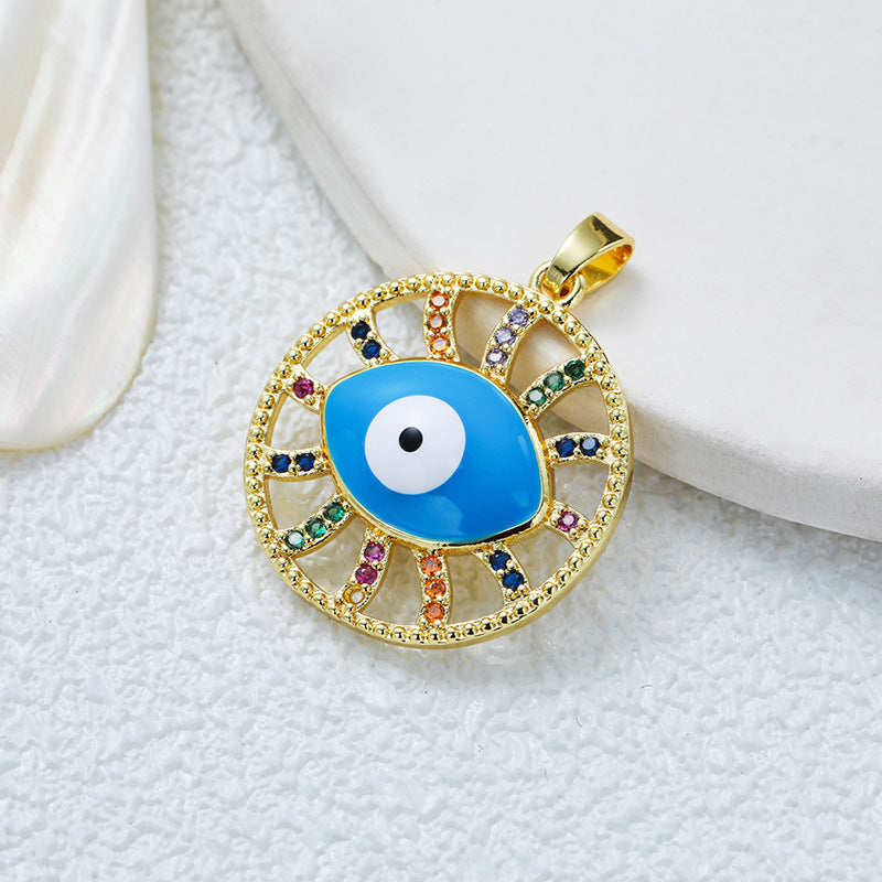 Hip Hop Ear Gold Inlaid Color Pendant