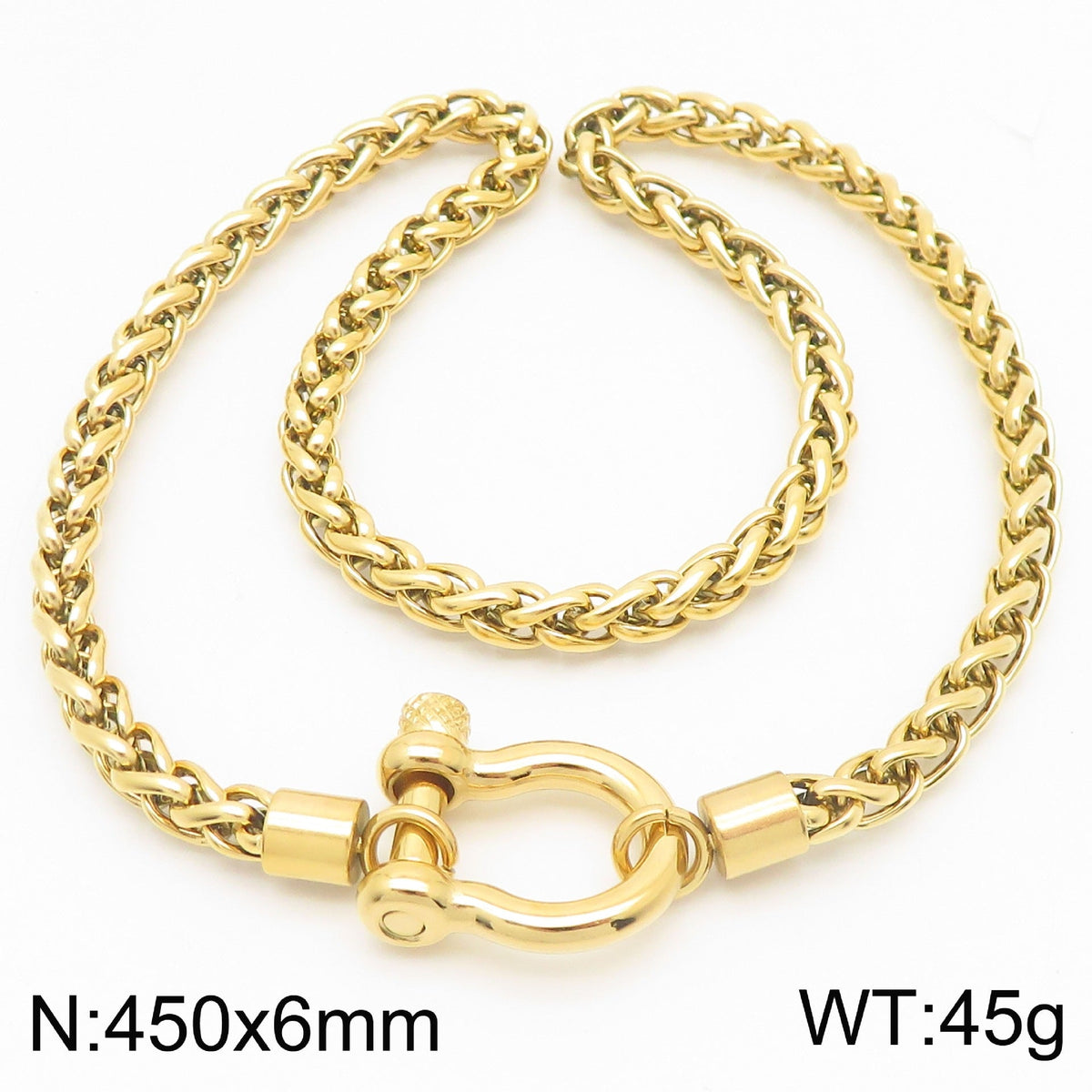 Women's Trendy Vachette Clasp Keel Chain Stainless Necklaces