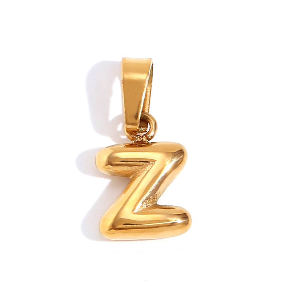 Bubble English Stainless Steel Gold Plated Pendant