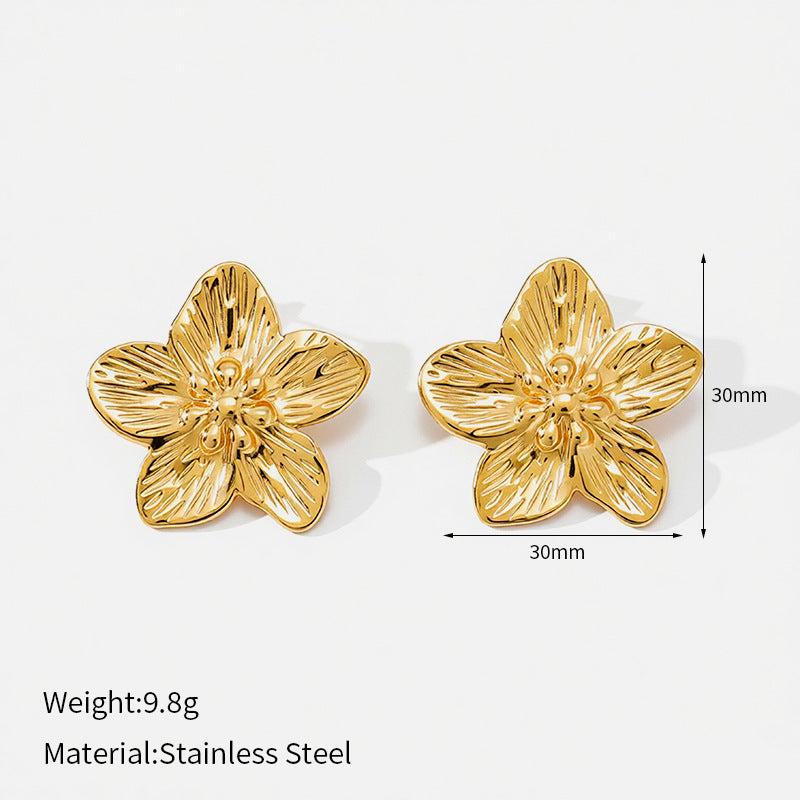 Women's Glossy Surface Water Drop Simple Commute High-grade Stainless Earrings