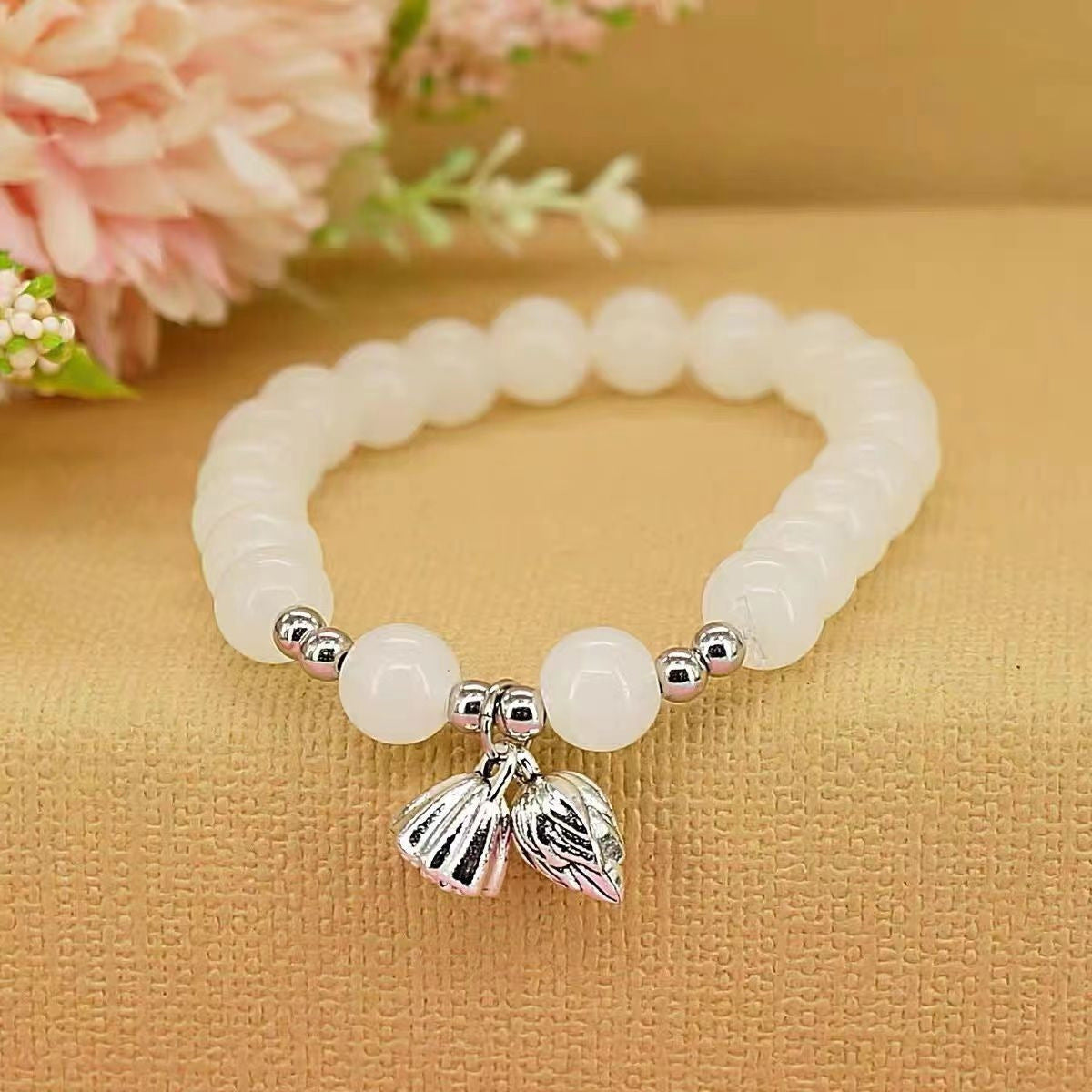 Antique Lotus Female Korean Girly Beaded Elastic String Girlfriends Candy Bracelet