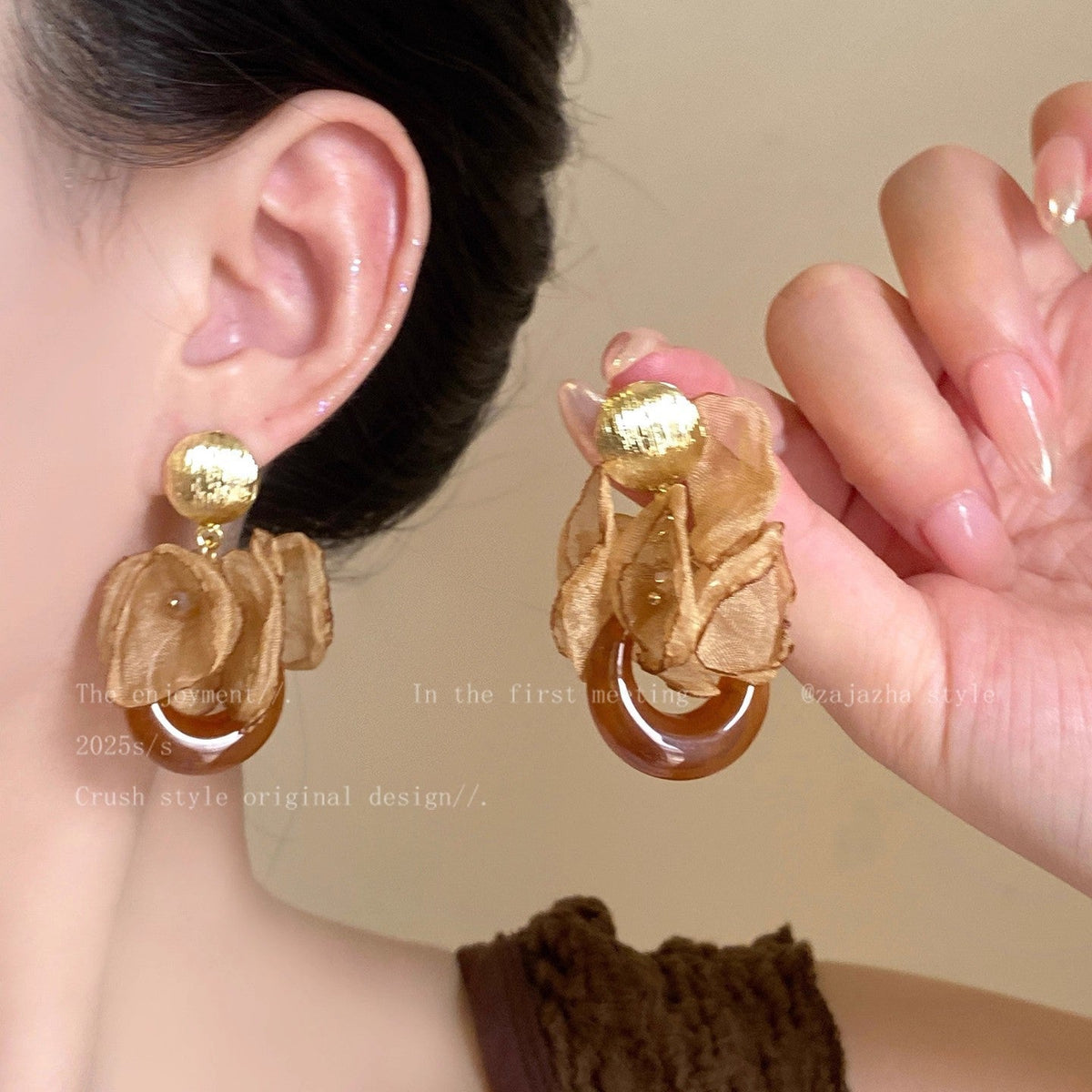 Women's Sier Needle Light Luxury French Retro Geometric Pearl Heart Earrings
