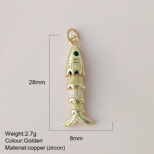 Color Enamel Fish Copper Drop Oil Pendant